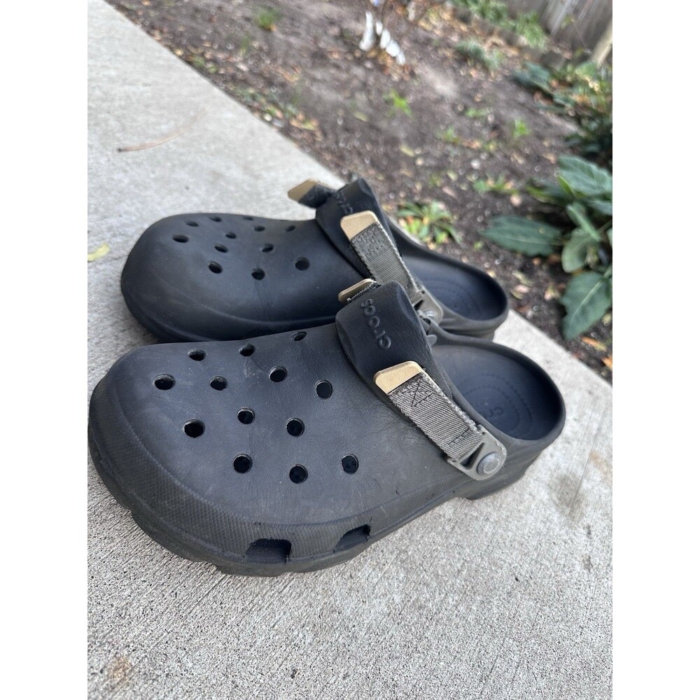 Crocs Offroad Sport Clogs Black Graphite M9 W11 Adjustable Strap